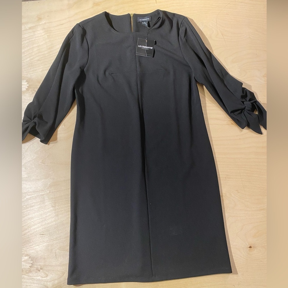 Liz Claiborne Black Three Quarter Sleeve Dress 12 (QG)